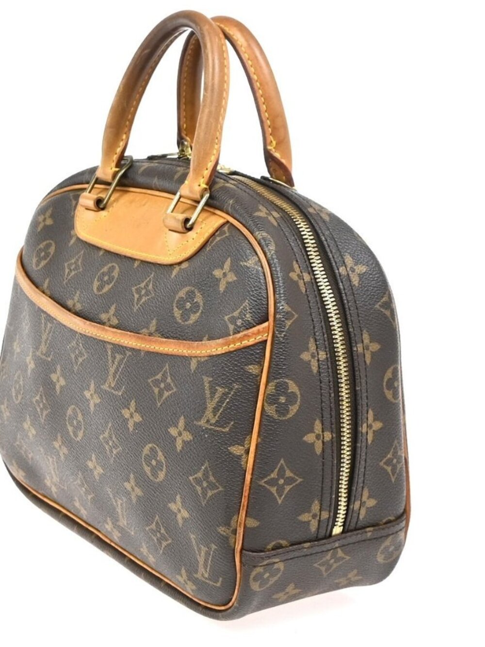 LOUIS VUITTON LV Logo Trouville Hand Bag Monogram Leather Brown M42228 85YH889 - Picture 2 of 14